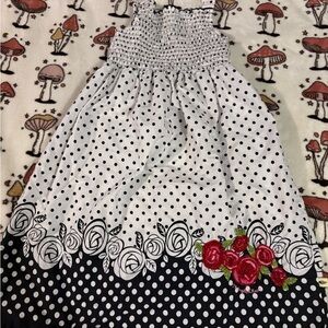 The English Roses Polka Dot Beaded Floral Kids Dress Size 8